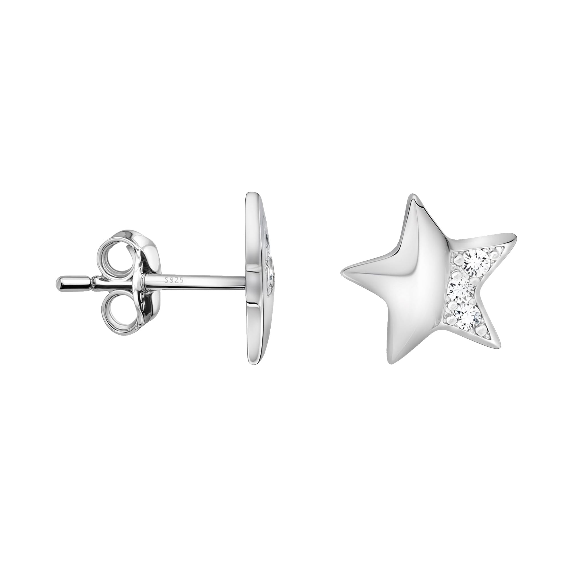 SOFIA MILANI - Orecchini da Donna in Argento 925 - con Pietra Zircone - Orecchini a Perno a Stella - 20854