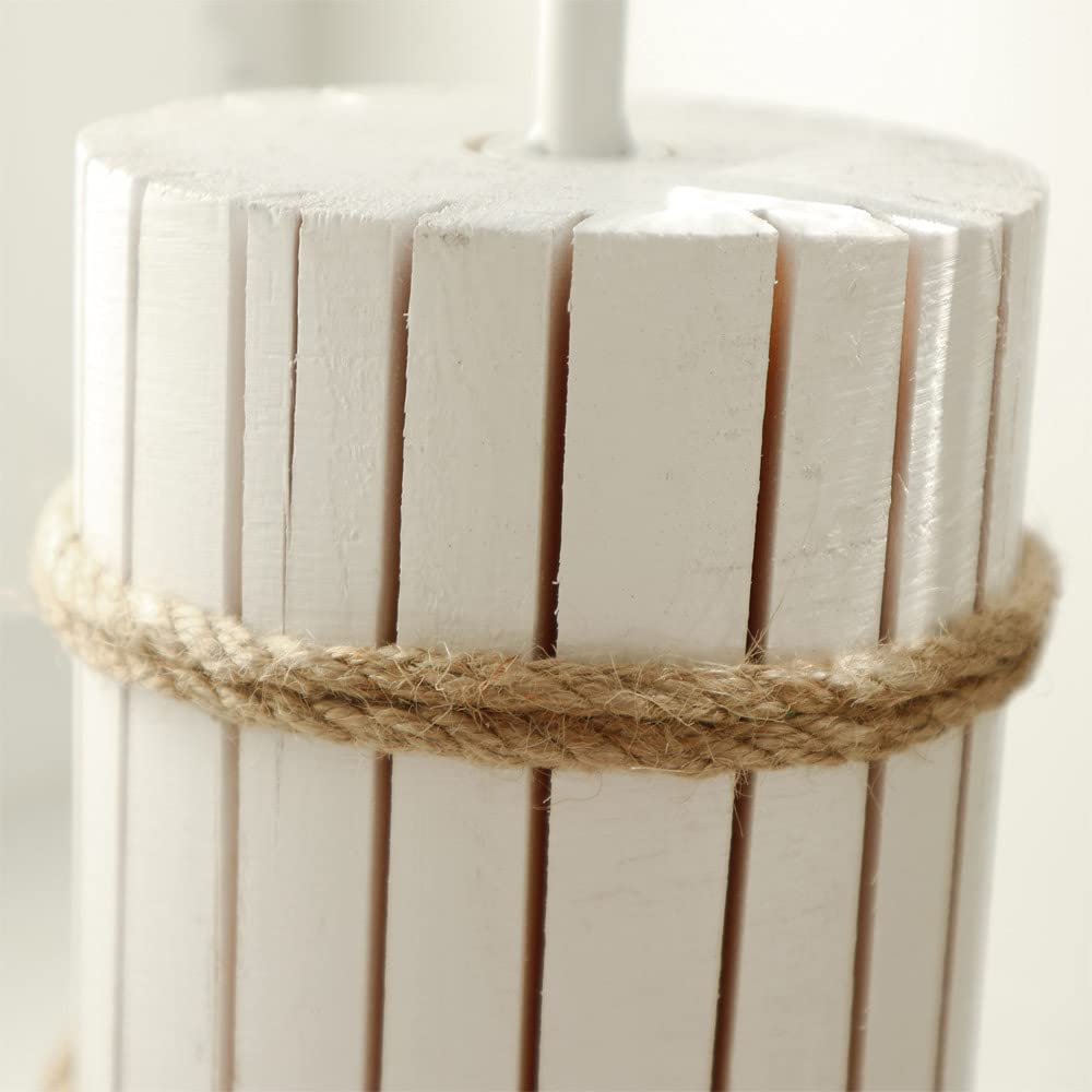Grafelsten Tschleuchte 3 KNOTS Weß Braun Holz Mt Dekosel Tau