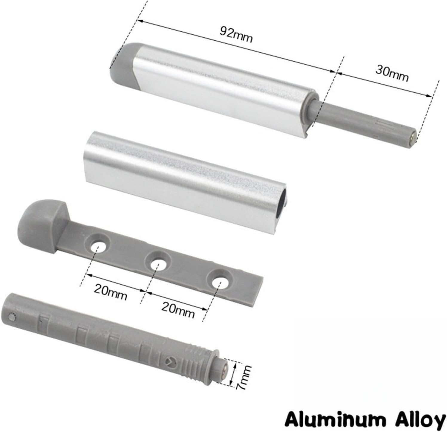 Magnetverschluss für Schränke, Push-Open-Funktion 5/10 Stück Freiliegende/verdeckte Push-to-Open-Türriegel, Küchenschrank-Rebounder, Soft-Close