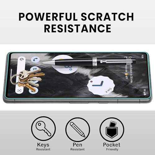 Image of FIRST MART Military-Grade Gorilla Tempered Glass Screen Protector Compatible For Google Pixel 7 (6.3 Inch) With Easy Installation Kit| Edge To Edge Coverage |Black