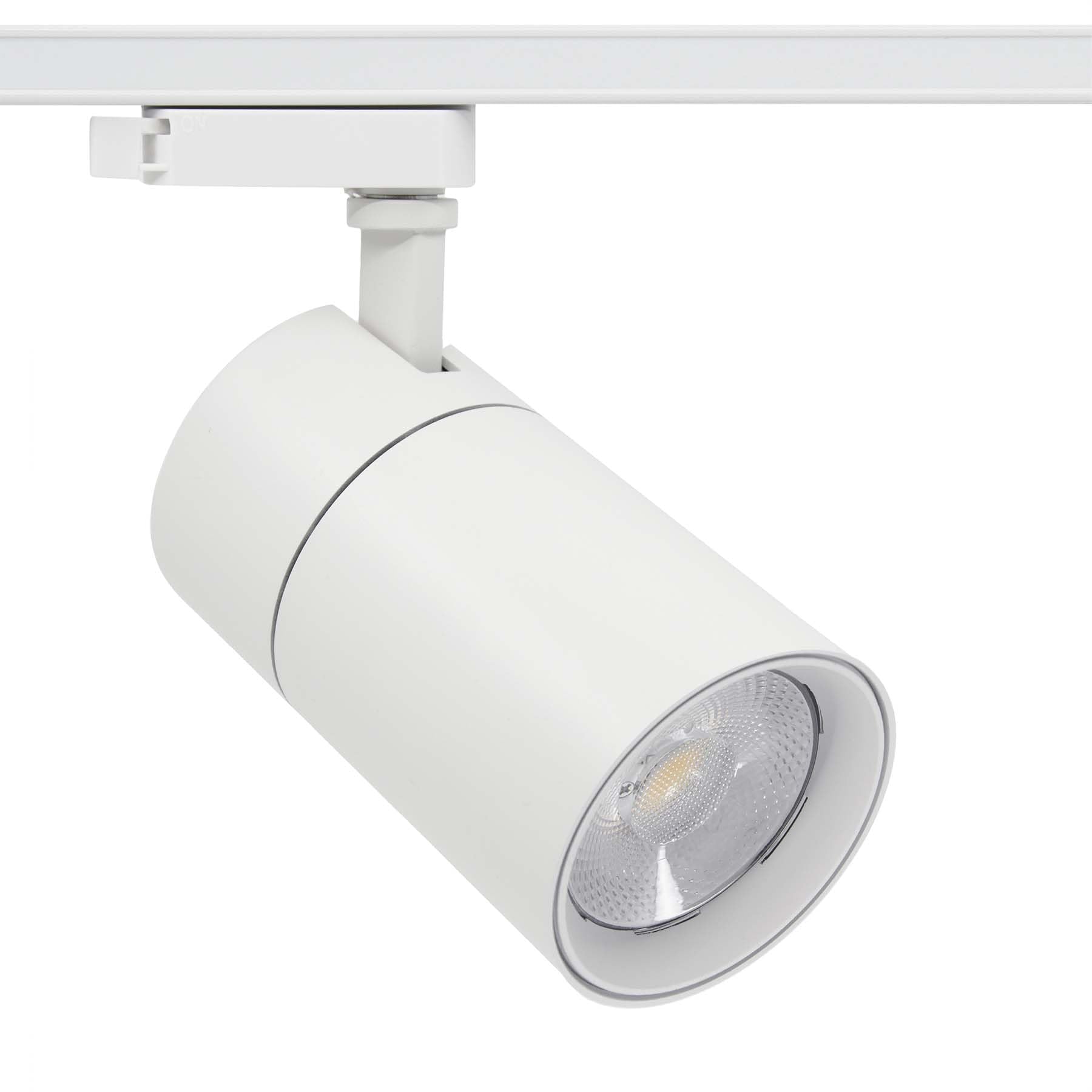 G.W.S® 3 Wires Single Circuit White LED Track Spotlight, Dimmable 10W 900Lms Tri-Colour 3000K/4000K/6500K 36° Beam Angle