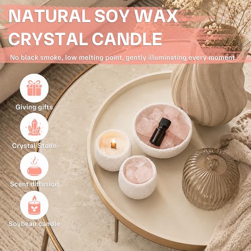 Difusor aromático eléctrico con cristales y vela Pink Quartz miniatura 3
