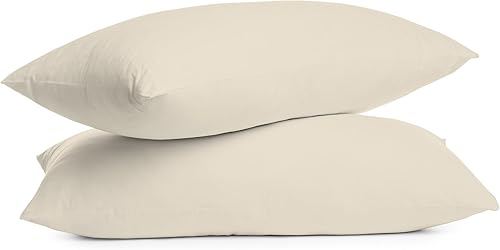 Color Sense Fundas de almohada 100% algodón estándar, tamaño Queenestándar, fundas de almohada de percal refrescante, frescas y transpirables,