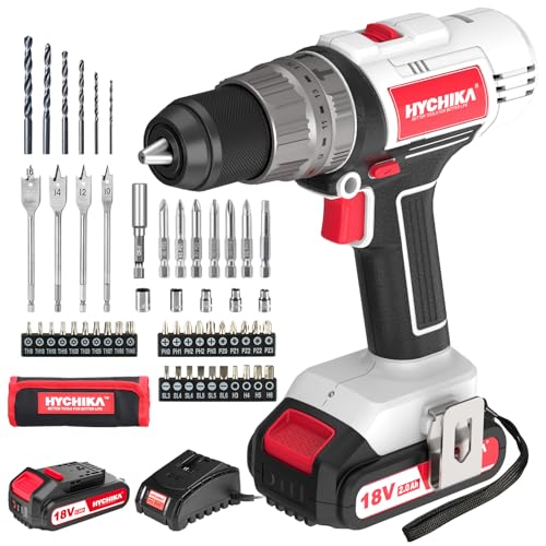HYCHIKA Kit de visseuse sans fil 18 V avec batterie