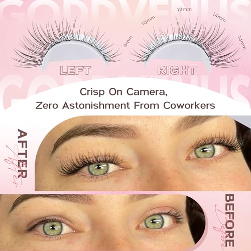 Image of Lash Clusters Wispy 9-14mm Eyelash Clusters Natural DIY Cluster Eyelash Extensions Lash Individual 300pcs Short C Curve