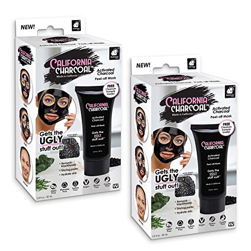 California Charcoal Activated Charcoal Mask by BulbHead, Blackhead Remover, Pore Minimizer, Deep Cleansing Black Mask (2 Pack)