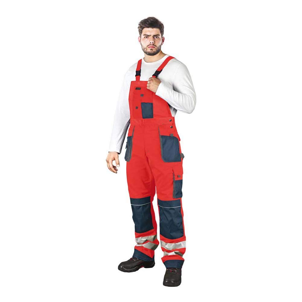 Leber&Hollman LH-FMNX-B_CGS46 Formen Protective Bib-Pants, Red-Navy Blue-Grey, 46 Size