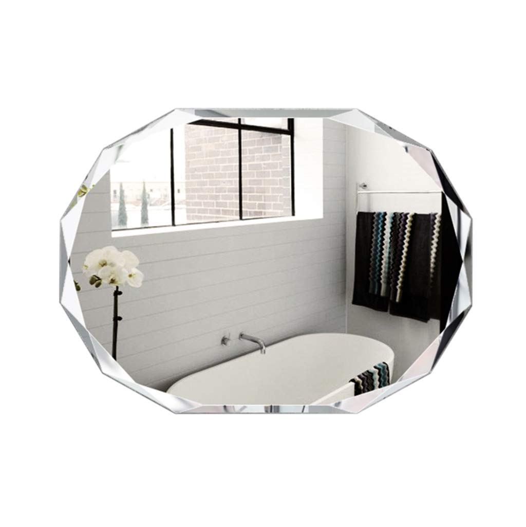 TYUHDUYUR Modern Bathroom Metal Framed Round Wall Accent Decorative Mirror for Entryways Washrooms Living Rooms and More Black (Size : 80cm) (60x80cm(23.6x31.5inch))