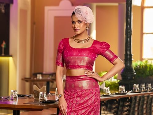 Image of SWORNOF Women's Patola silk saree for Patola festival Wedding silk with rich pallu Design sarees for women with blouse piece