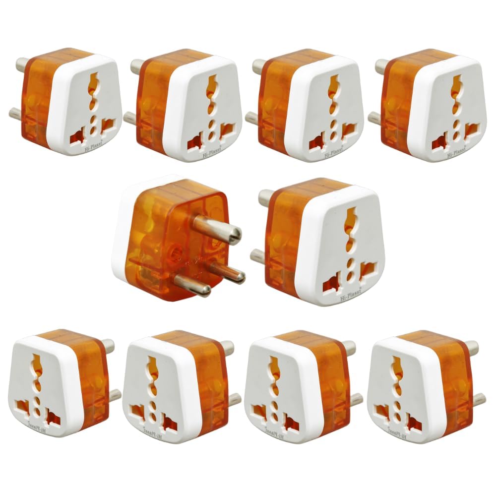Hi-PLASST 6amp to 13amp 3pin Converter Plug (Pack of 10) Type D Adapter // World (USA, UK, Canada, Europe) to India with Universal Socket Travel Adaptor Plug Perfect for Laptop, Charger, Trimmer (B0DCGQ3KF2) Amazon Price History, Amazon Price Tracker