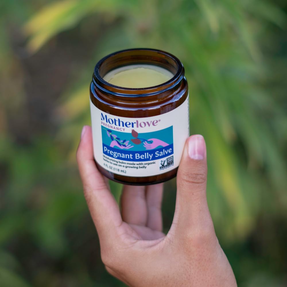 Motherlove - Pregnant Belly Salve, Helps Prevent Stretch Marks, Soothes the Itch of Growing Skin, Moisturizing Balm with Organic Herbs for your Tummy, Natural All-Over Cream for Pregnancy, 4 oz.
