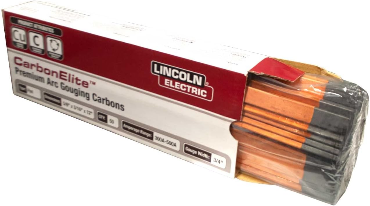 Lincoln Electric KP3802-5/8 CarbonElite Flat Gouging Electrodes, 50 pack