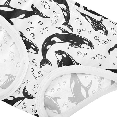 Ocean Killer Whale Black and White Toddler Girls's Underwear 2T 23031824