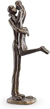 Danya B. ZD12056 Metal Art Shelf Decor - Contemporary Sand-Casted Bronze Sculpture - Passionate Kiss