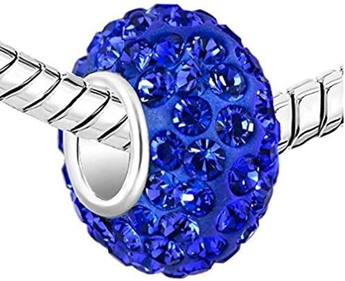 1pc Adabele Authentic Solid Sterling Silver Jan-Dec Birthstone Charm Bead Swarovski Rhinestone Compatible with Pandora All Bracelet Necklace Women Girl Birthday Gift