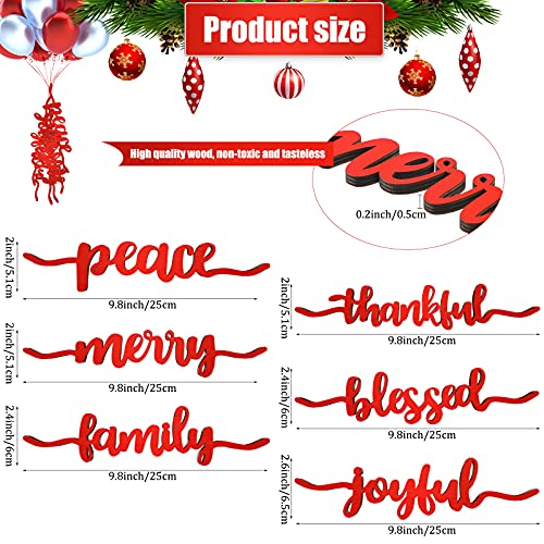 Décoration de table de Noël en bois rouge : 12 plaques rustiques de fêtes