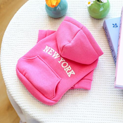 Sudadera con capucha para perro color rosa talla M miniatura 6