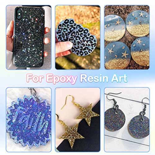 image for HTVRONT Holographic Fine Gold Glitter Powder - 50 g Extra Fine Glitter