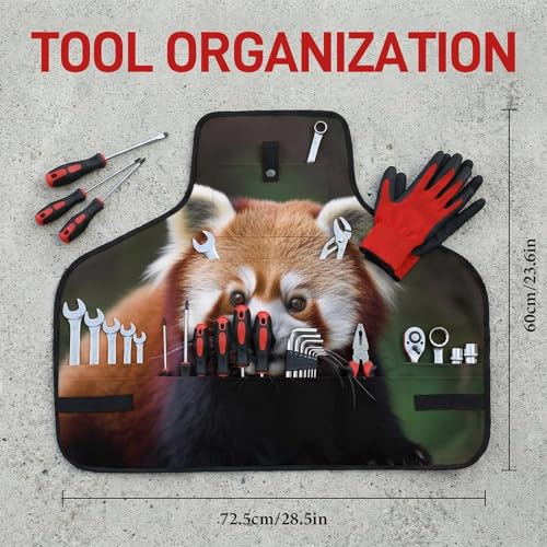 Delantal de trabajo ajustable Red Panda con 8 bolsillos miniatura 2
