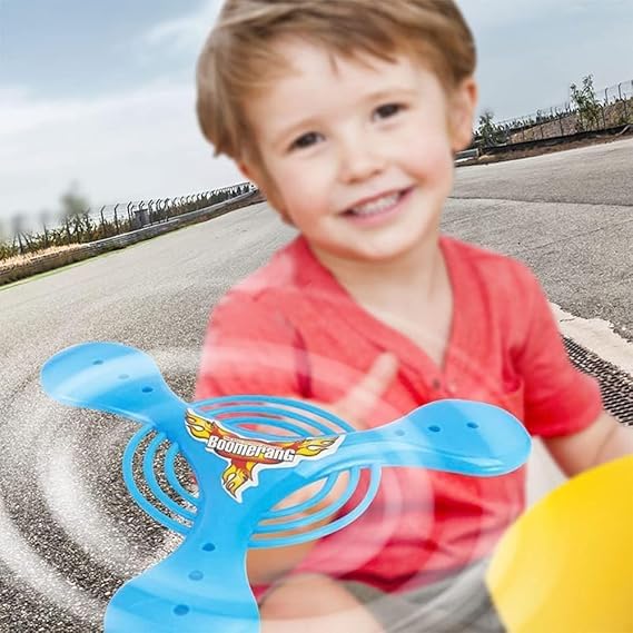 Image of Y Shape Boomerang Flying Toy Set - Flying Plate Disc Fly Spin Repeat Toys for Kids Ages 3+ | 2 Pack Flying Disc| Safe Indoor /Outdoor Play Activity Boomrang Toy for Kids Ideal for Gift