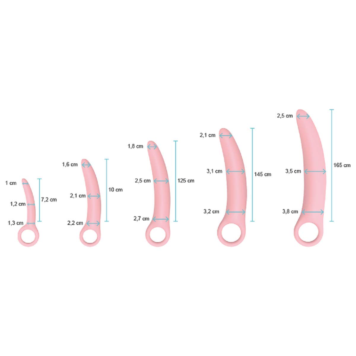 set 5 pezzi dilatatore silicone
