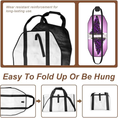 Sac en toile pour bois de chauffage très résistant avec motif violet haut de gamme