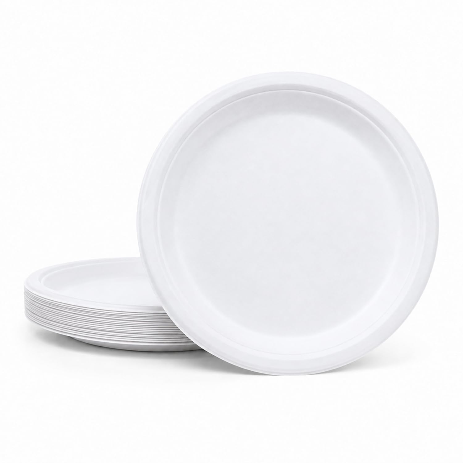 Bonkaso 6 Inch, Pack of 25 Bagasse Disposable Round Plates (White)| Eco-Friendly Sugarcane Paper Plates | Biodegradable, Compostable & Sturdy | Ideal for Snacks, Desserts, Parties, Weddings & Events