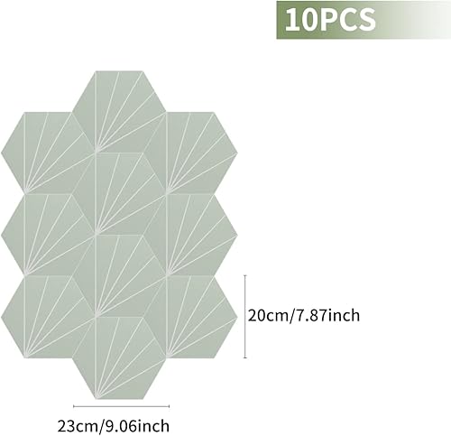 Miniatura 4 de Adhesivos de pared de vinilo esmerilado hexagonales autoadhesivos para decoración del hogar, azulejos de espuma para despegar y pegar, 7.9 in8
