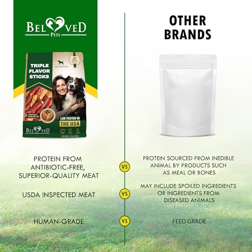 Dog Treats Rawhide Triple Flavor Duck & Chicken Human Grade Meat 300 Gr - Natural Pet Dried Snacks - Grain Free Long Lasting Chews for Large & Small Dogs - Best Sticks for Healthy Teeth - Image 6