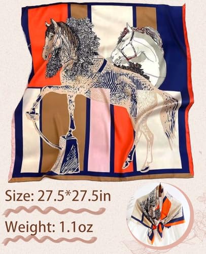 Clysoru Scarfs For Women Vibrant Colors Scarves Lightweight And Silky Square Scarf 27.5 * 27.5 in2