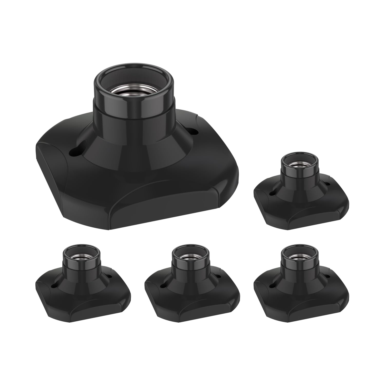 ledscom.de 5 Pieces Ceiling Light/lamp Holder Elektra, Black, 1x E27 max. 60W
