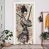 Female Samurai Blackout Door Curtain, Japanese Anime Asian Modern Animation Art Style, 1 Panel Grommet Privacy Room Divider Curtains, for Bedroom Living Bathroom Doorway Deco W34xL80 inch - Image 2