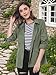 Allegra K Women's Utility Jacket Zip Up Drawstring Waist Snap Buttons Lightweight Anorak Jackets with Pockets X-Large Green