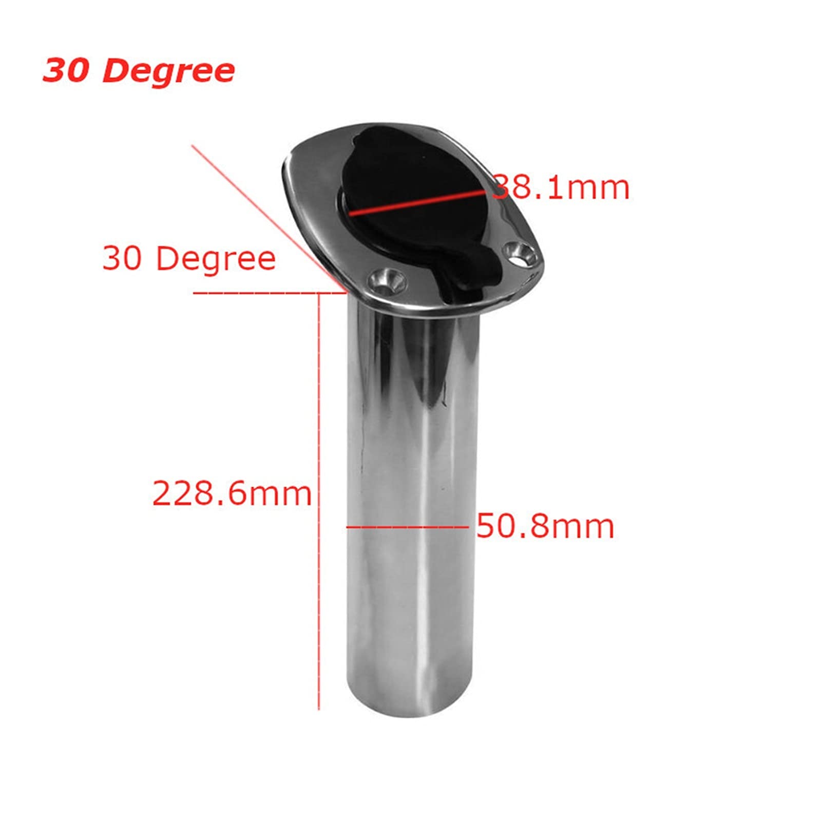 Portacanne da barca Supporto for la canna da pesca in barca marina ad alta lucidata 15 30 gradi in acciaio inox a rotella da incasso in acciaio inox Pod for kayak barca canoa yacht(1 Pair 15 degree)