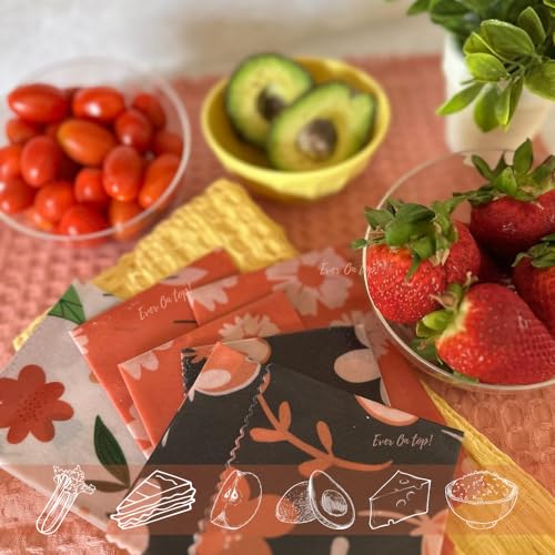 Ever On Top! 9 Pack Beeswax Wraps For Food - Bees Wax Wraps Reusable, Zero Waste, Organic Bee wrap for food leftovers, Fruit, Bees wax paper food wrap - Image 4