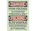 National Marker GESD105RB Danger High Voltage Sign - Bilingual