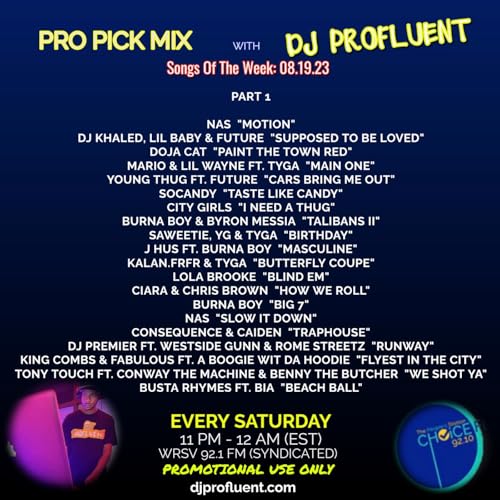 Clean Hip Hop_Mix Vol 34-8-19-2023_Part 1 [New Music By Doja Cat, Nas, Consequence, Future and more]