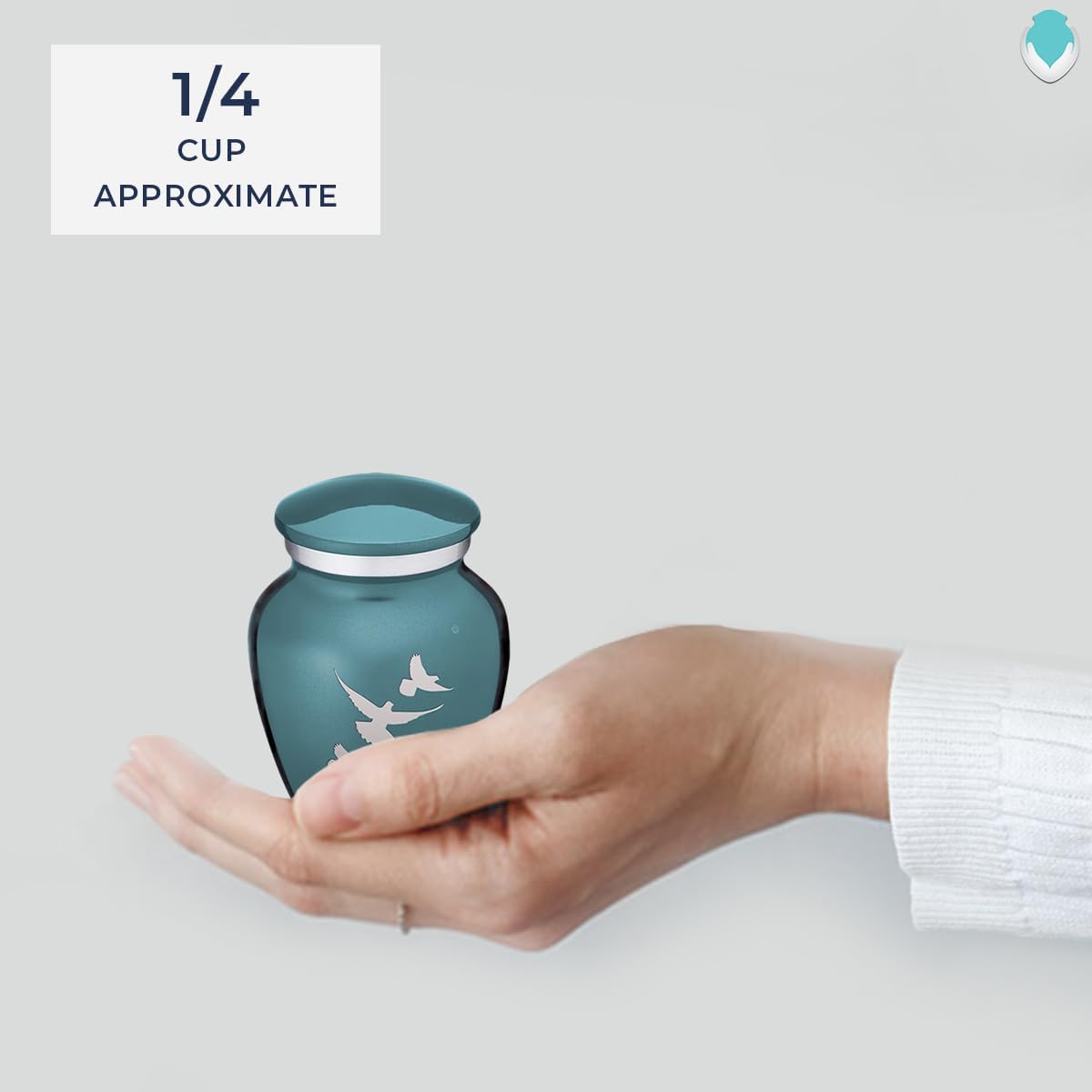 Geturns Embrace Keepsake Personalized Doves Cremation Urns for Human Ashes I Teal Funeral Urn for Men and Women with Double Side Engraving I 3.5 lbs