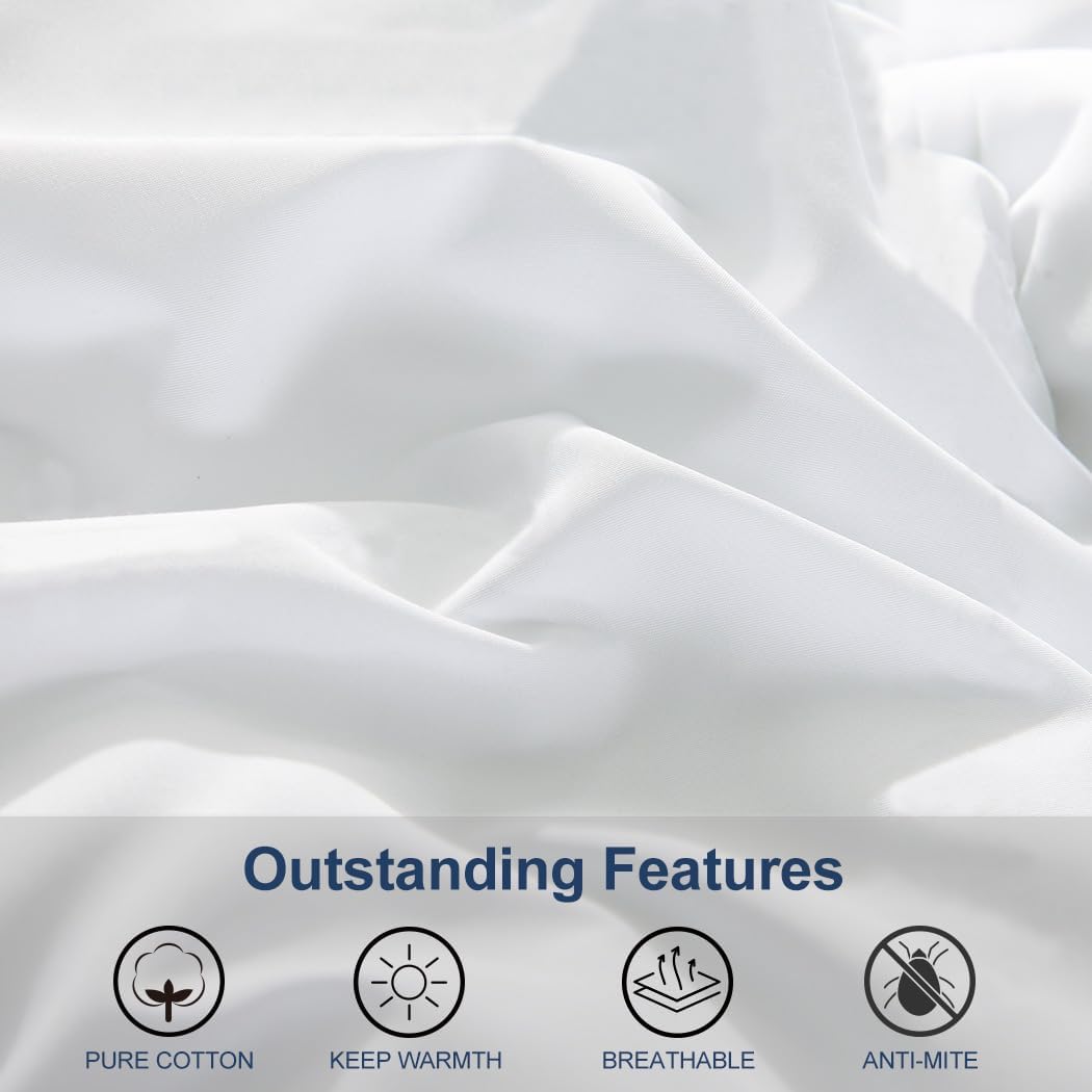 ACCURATEX Duvet Insert Super Queen Comforter 98x98- Fluffy Down Alternative Fill Hotel Collection Comforter,Lightweight Soft All Season Duvet Insert with Corner Tabs - Machine Washable,White