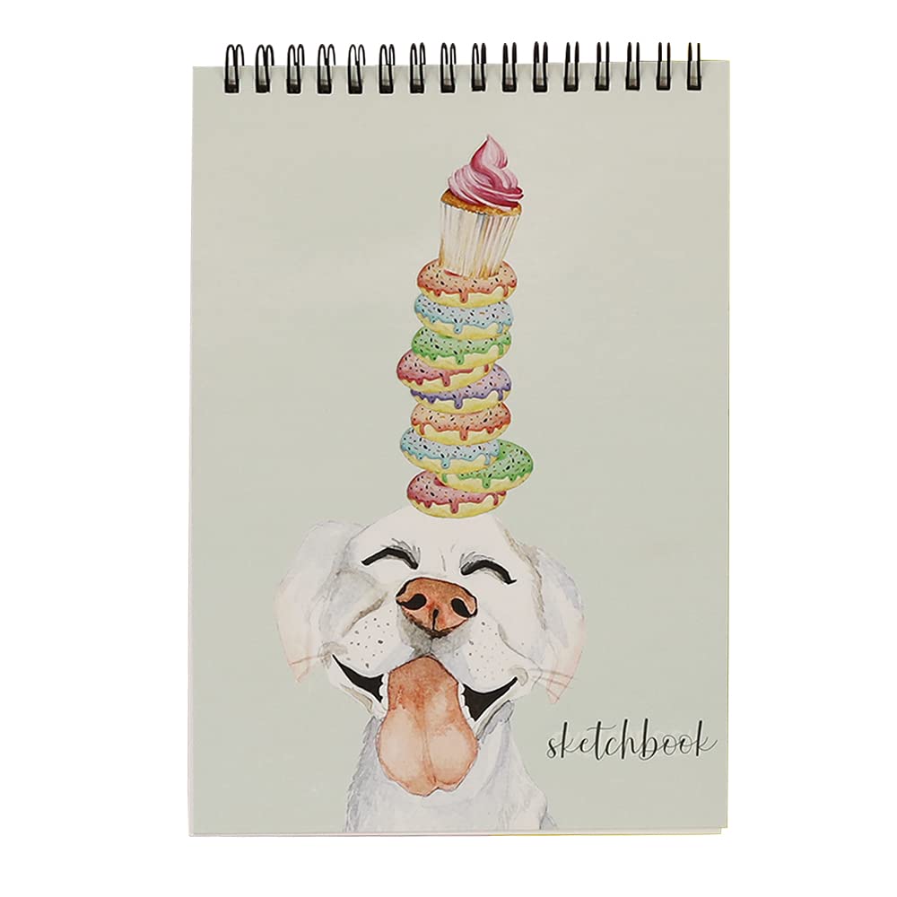 Aura Design Company Paws for Treats Sketchbook Soft Bound Spiral Vertical Sketchbook, 130 GSM, 50 Pages (Pack of 1, A5)