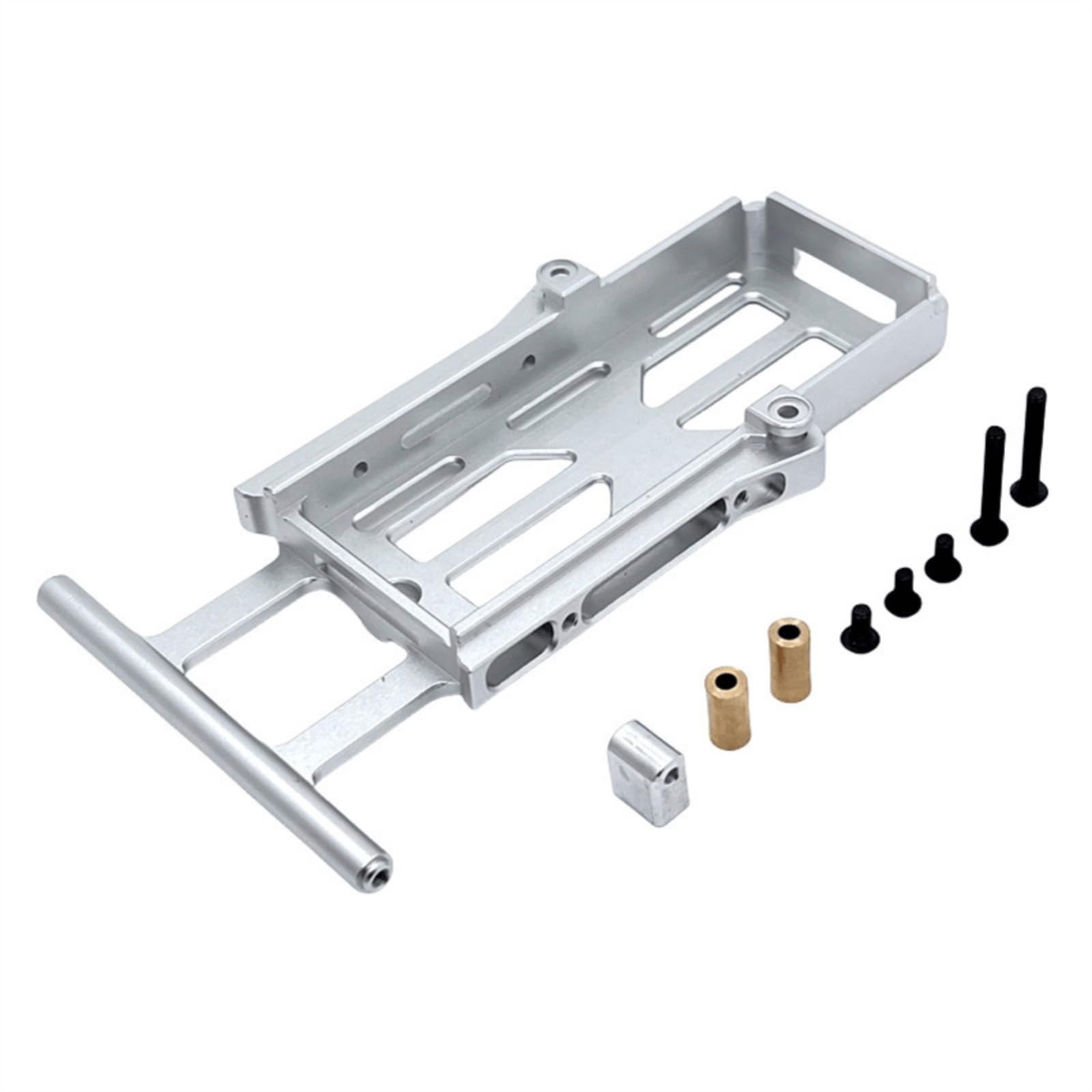 Baoblaze Componente Industrial Bandeja RC Soporte Base Accesorio Soporte para Meijiaxin H12Y H12Y Plus de Aluminio con Estructura Ventilada y Barra Delantera, Plateado