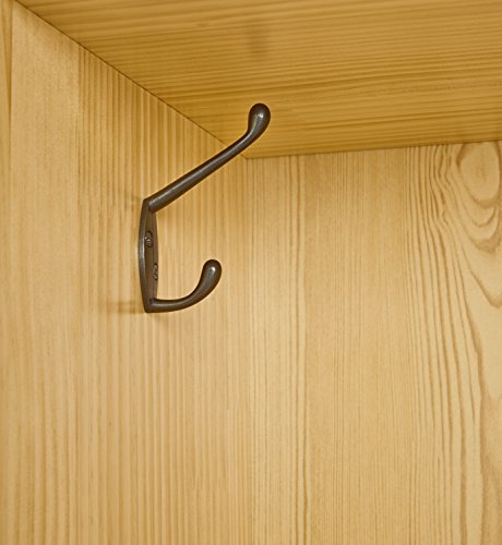 Amazon Basics Coat Locker Storage, 5-Section with Bench, 13"D x 54"W x 48"H, Natural Finish, Solid Pine Wood, Mudroom Furniture with Storage & Hooks for Home, School, Kindergarten