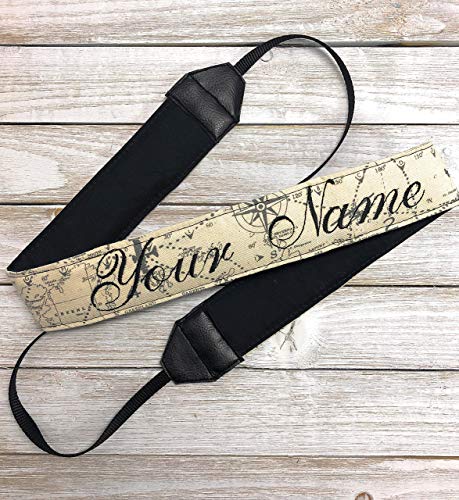 Personalized Camera Strap, Custom Embroidered, Tan Map Theme Alabama 