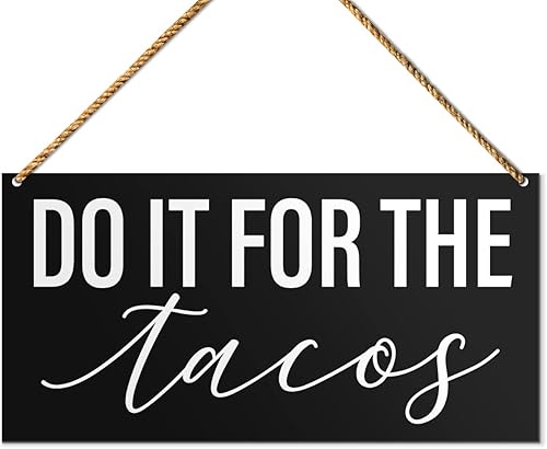 Divertida decoración de letrero de gimnasio en casa, Do It for the Tacos, sala de entrenamiento inspiradora motivacional, fitness, hogar, gimnasio,
