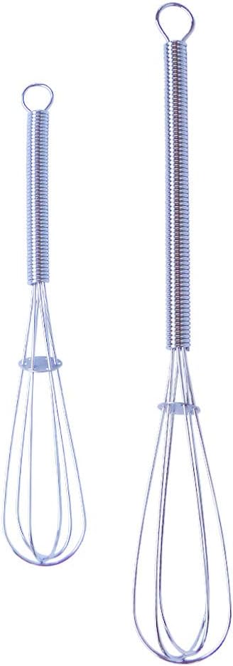 zYoung Mini Whisks Set of 2, 5 Inches and 7 Inches Tiny Whisk for Whisking, Beating, Blending Ingredients, Mixing Sauces