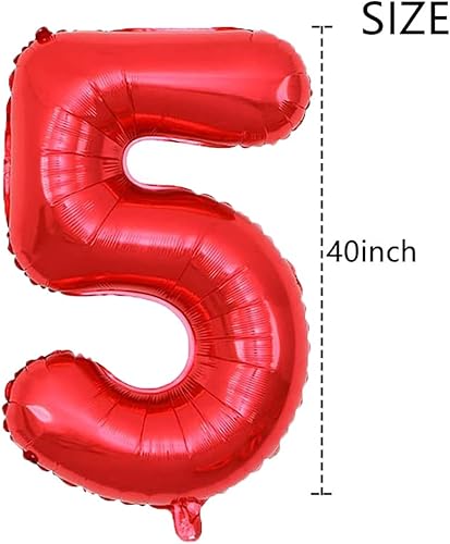 Miniatura 3 de Globos rojos de números 55 de 40 pulgadas, globos de aluminio jumbo para hombre y mujer, decoración de fiesta de cumpleaños 55, aniversario de boda,