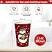 CIOEY Christmas Disposable Paper Cups, Snowman Red and Black Buffalo Plaid Cups for Merry Christmas, Xmas Party Decorations Cups for Hot/Cold Drinks, Holiday Supplies Let it Snow 12 Ounce 30 Pack