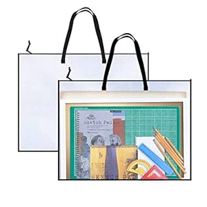 2 Pack 19×25 inch Art Portfolio Bags, Opret Posters Storage Bag with Zipper and Handle Vinly Mesh Folder Organizers for Bulletin Boards, Artworks, Charts and Teaching Material