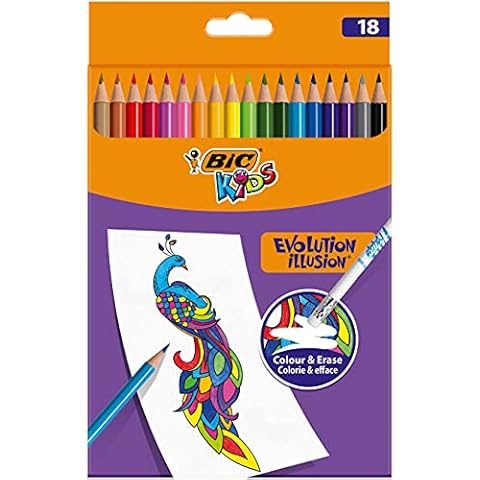 BIC Kids Buntstifte Evolution Illusion, Leicht radierbare Malstifte Cover