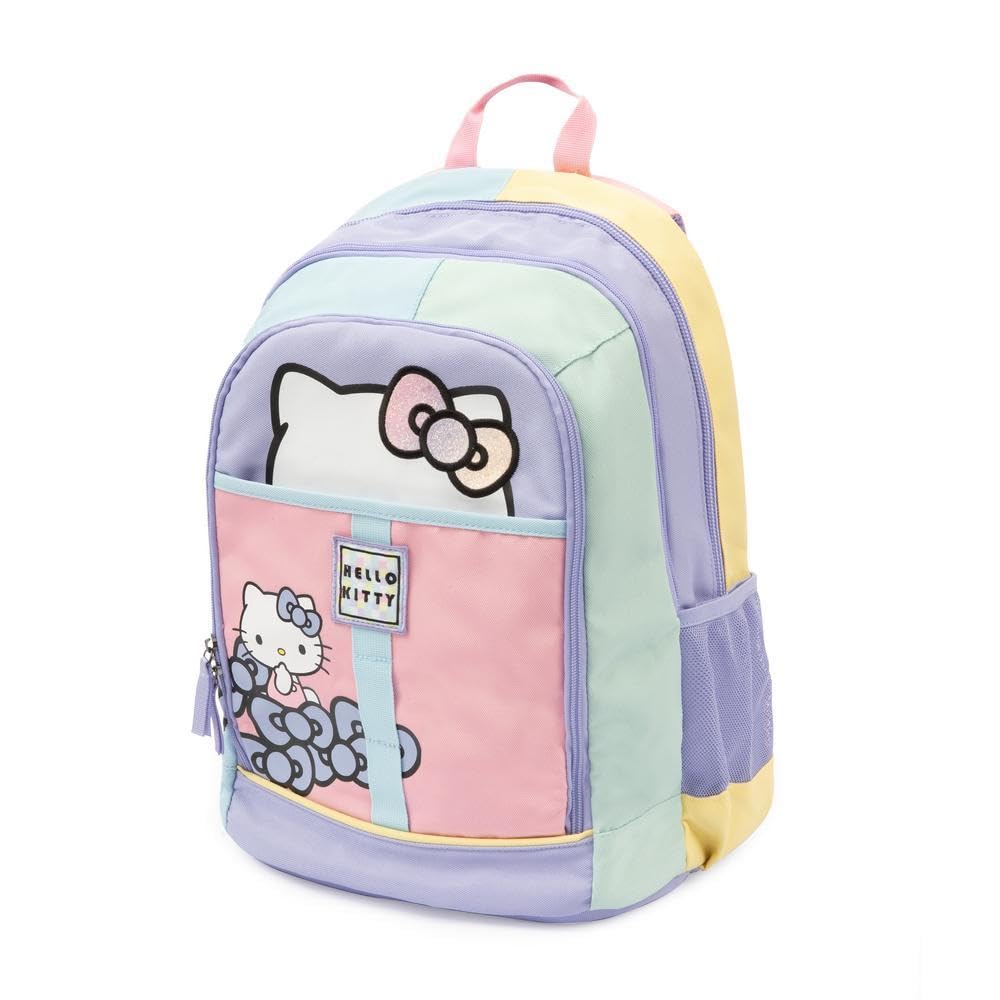 Giochi Preziosi Hello Kitty - Zaino, 3 Scomparti E Tasche Interne,Tasche Porta Borraccia, Schienale E Spallacci Imbottiti, Lt 24, Dim 32x44x19,Scuola Elementare E Medie